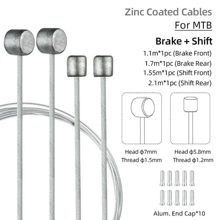 Deemount Bicycle Inner Shift Cable Kit &ndash; Rust-Free Stainless Steel Construction MTB C01F1R1 D01F1R1 / CHINA