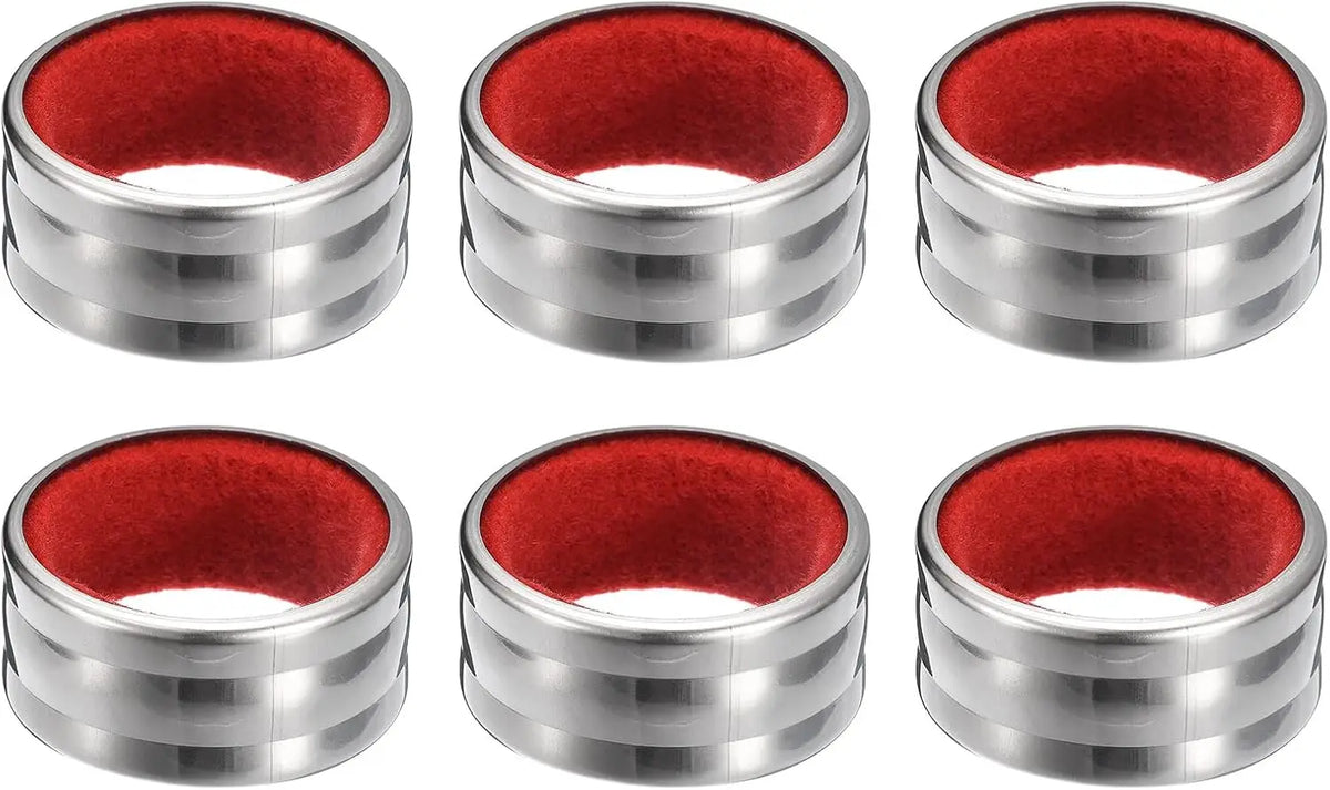 Stainless Steel Wine Bottle Collars &ndash; Velvet Drip Ring 6PCS Red