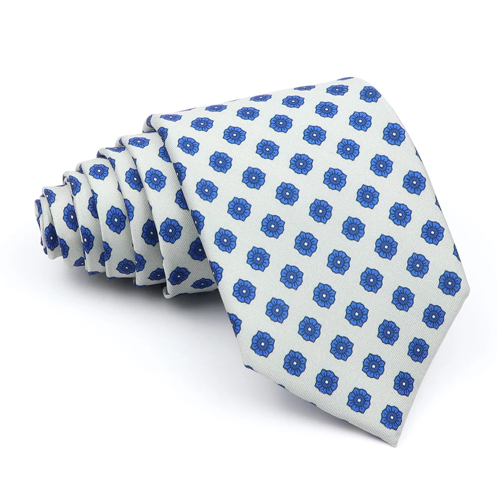 Super Soft Silk Floral Tie for Men in Red and Blue 14 / CHINA