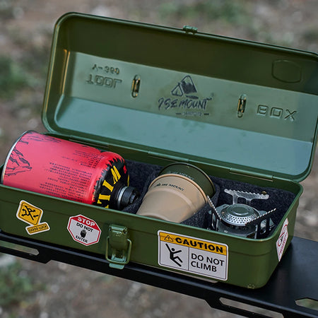 LIXADA Outdoor Tools Storage Box - Durable Iron With Handle