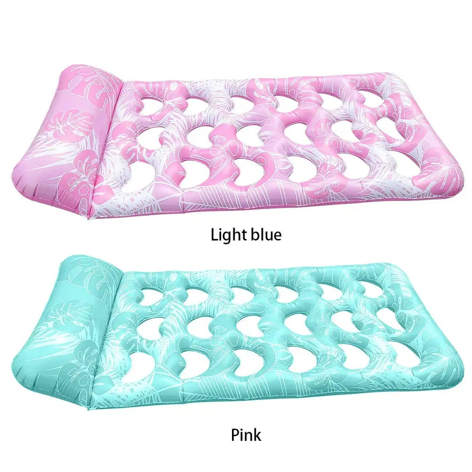 PVC Inflatable Water Air Mattress Pool Lounger With Headrest