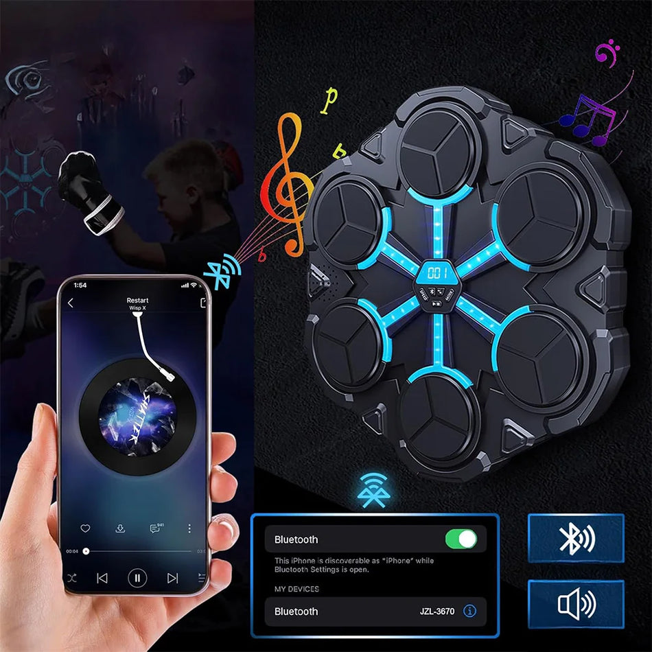 Wall Mounted Bluetooth Boxing Trainer With LED Display And Gloves