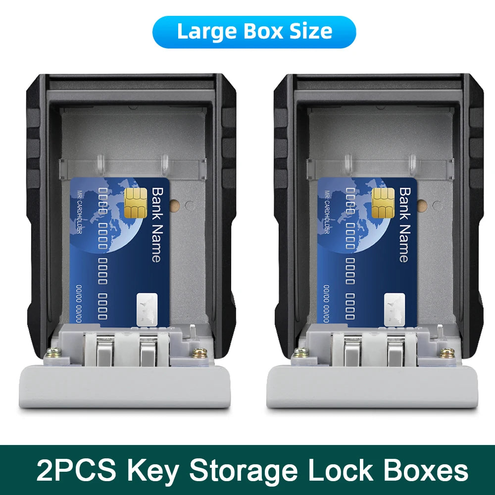 New Key Box 4-Digit Password Safe &ndash; Waterproof Wall Mounted 2PCS Super Large Box