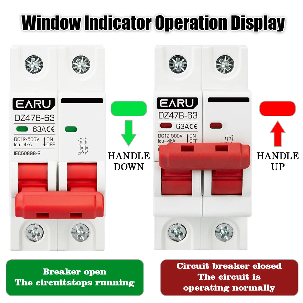 EARUELETRIC DZ47 Mini Circuit Breaker for DC Battery Protection