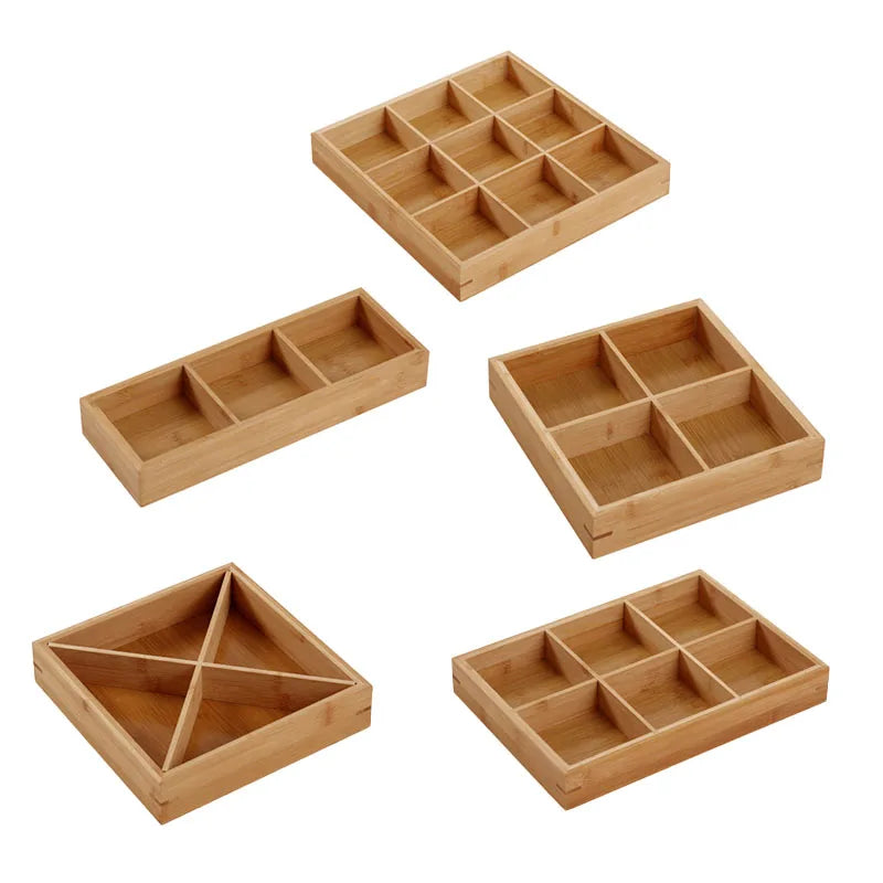 Divided Wooden Tray - Multi Compartment Design For Serving