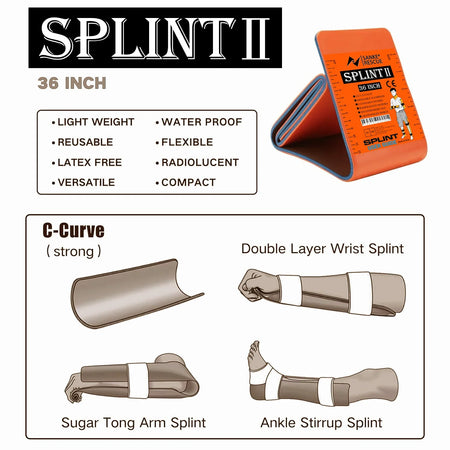 SANKE RESCUE First Aid Splint &ndash; Lightweight Aluminum Core