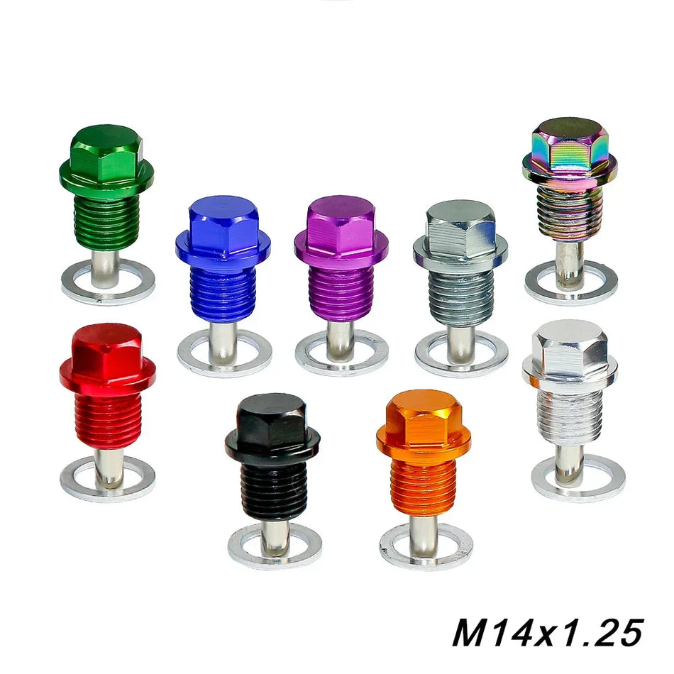 Magnetinis alyvos nutekėjimo kištukas M14x1.25 aliuminio sump bolt Ford automobiliams, suderinamas su 14x1.25 sriegiais