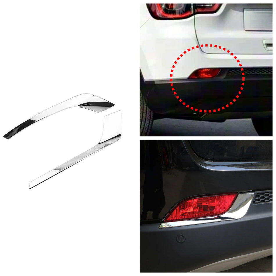 Rear Fog Lamp Cover for Jeep Compass 2017-2018 ABS Chrome Finish Durable Exterior Trim