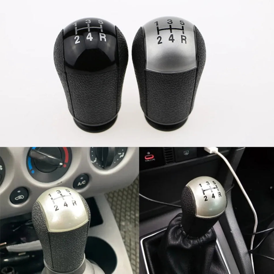 Sostituzione del pomello del cambio per Ford Focus II MK2 5 marce in ABS nero con accenti in cromo argento