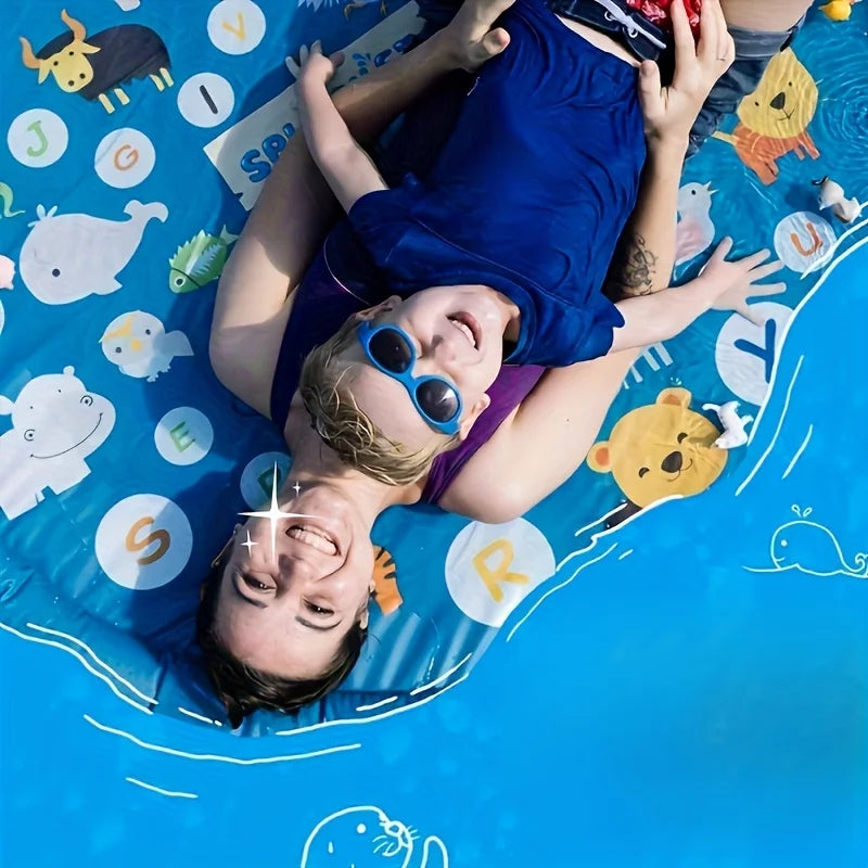 Extra Large Inflatable Sprinkler Pad for Kids &ndash; Educational Water Play with 26 Alphabets and Animal Patterns