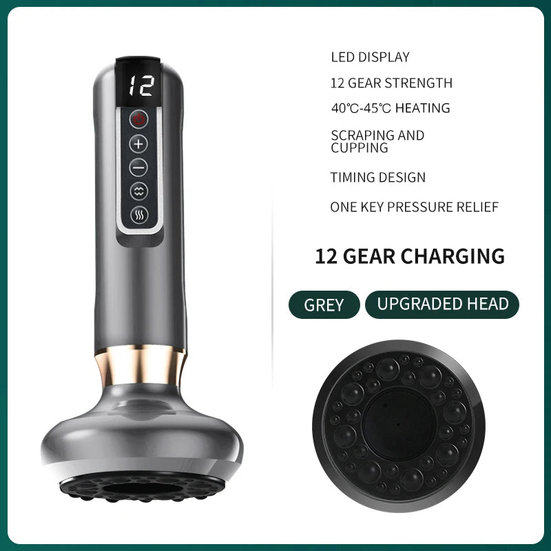 Hailicare Electric Cupping Massage Device &ndash; Infrared Heat 12 Gears Gray