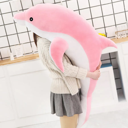 Cute Large Plush Dolphin Toy - Perfect Baby Sleeping Pillow pink / 100cm surprise