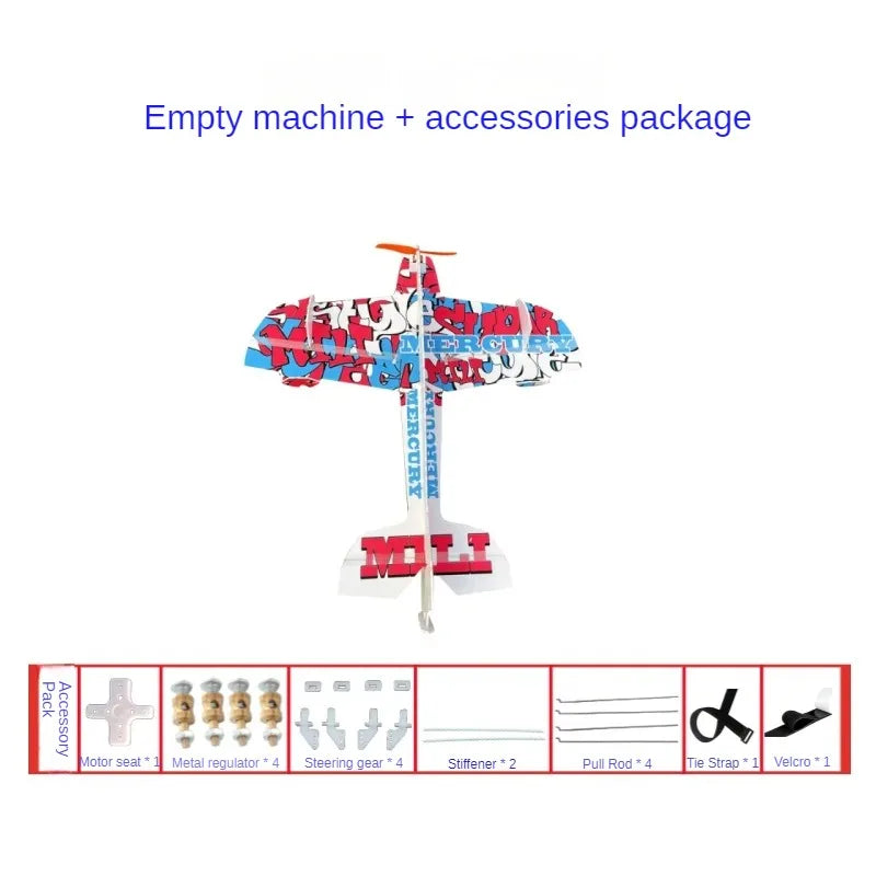 3D Mercury Fixed Wing RC Plane DIY Kit Red and blue KIT