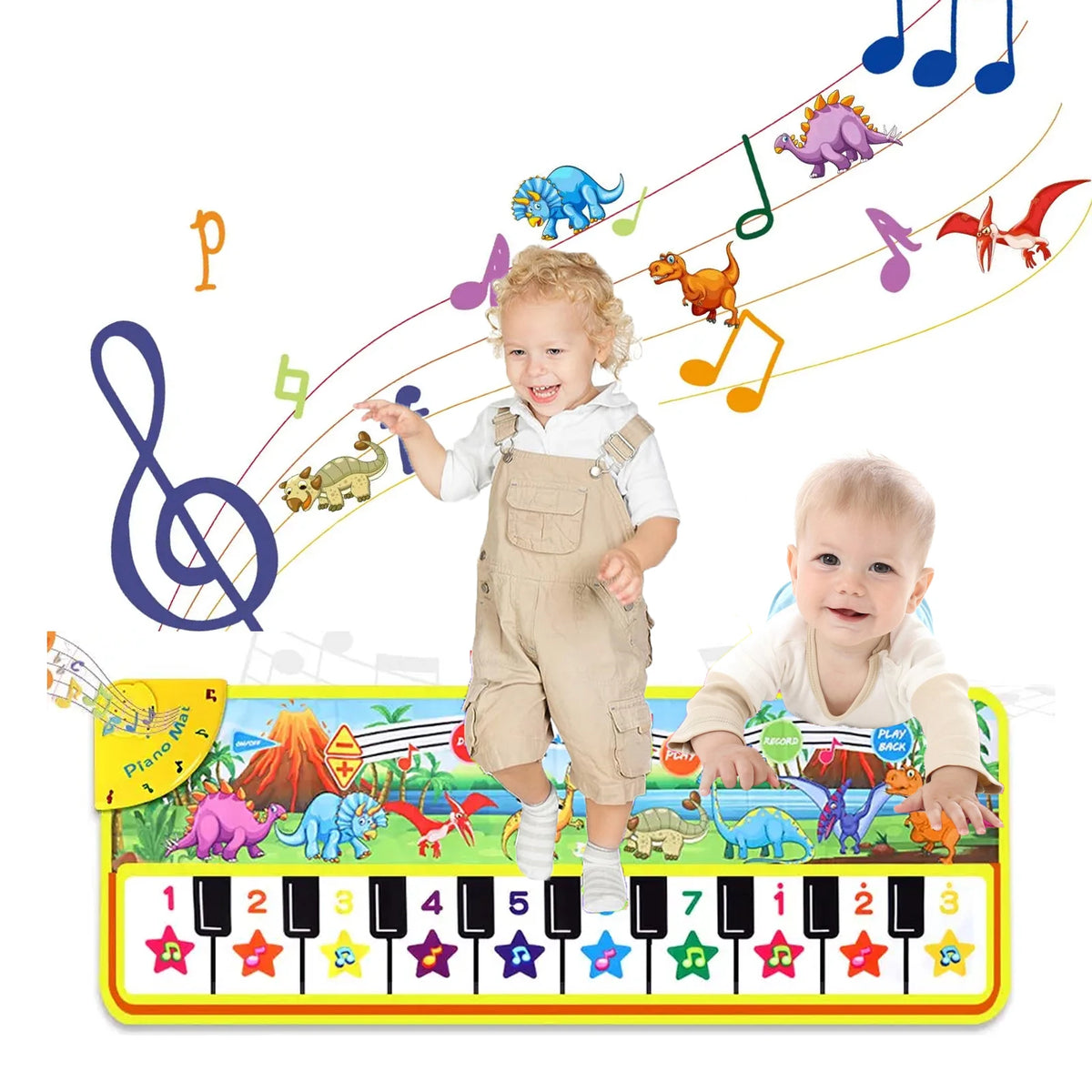 Musical Piano Mat for Toddlers &ndash; Interactive Dinosaur Sounds