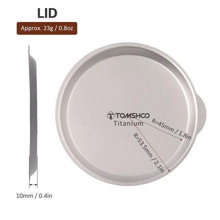 500ml Titanium Cup With Lid And Handle - Ultra Lightweight Lid only