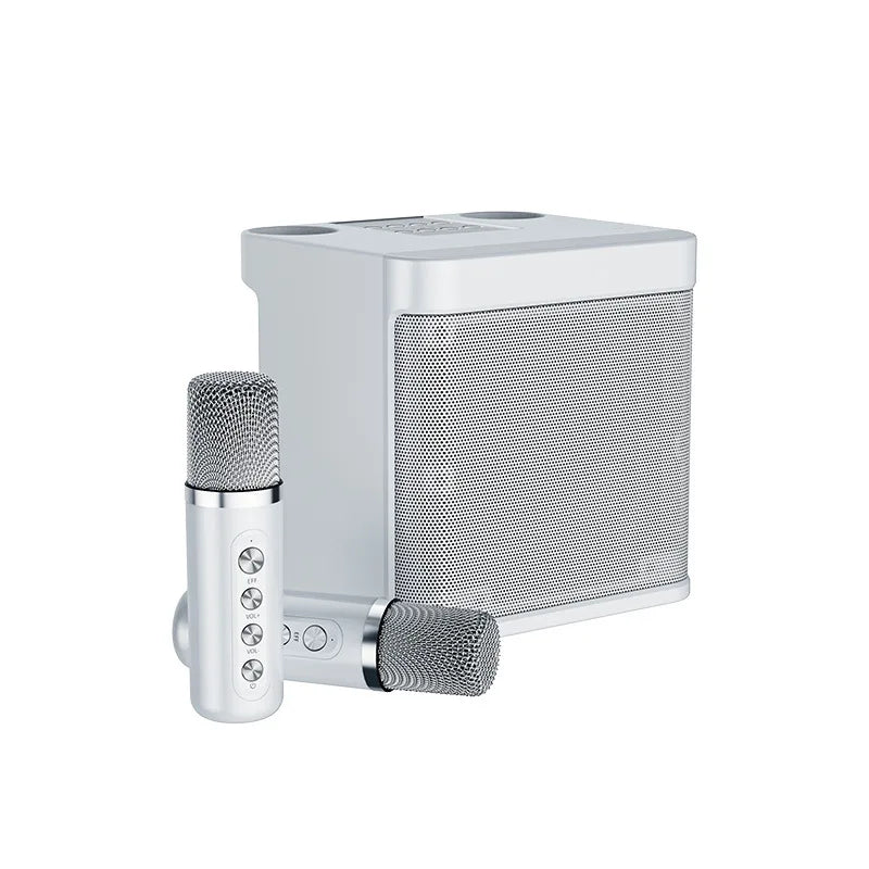 YS-203 Dual Microphone Karaoke Machine - Dual Wireless Mics YS-203 WHITE