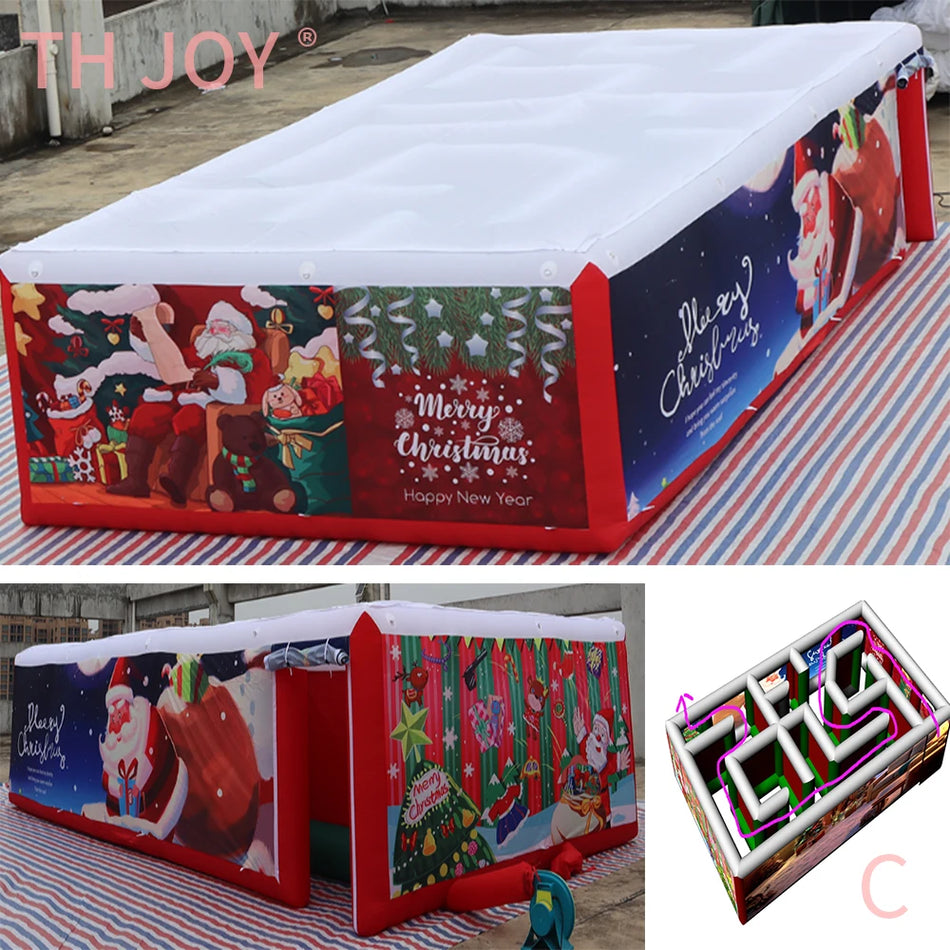 Προσαρμοσμένος 10x5m Χριστουγεννιάτικος Φουσκωτός Λαβύρινθος Laser Tag Εκτύπωση