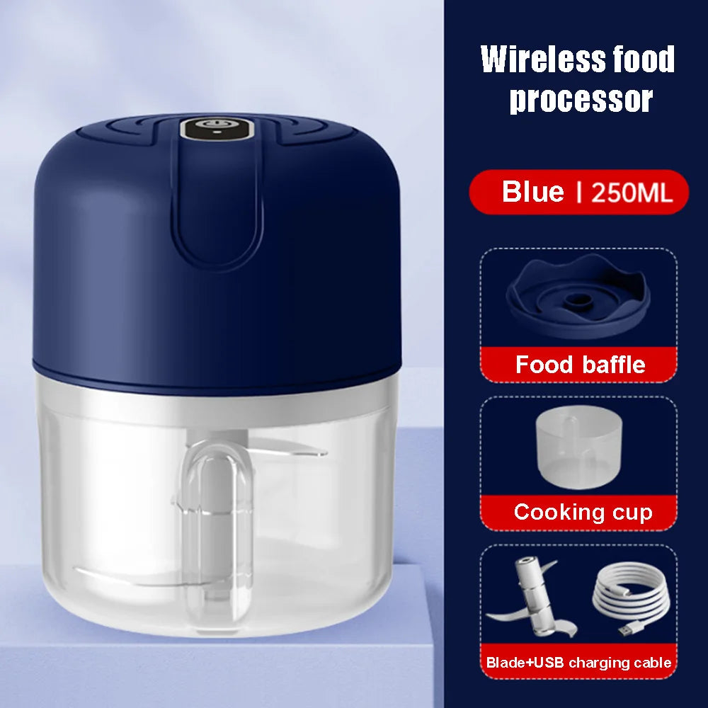 Mini Meat Grinder YC-01 &ndash; USB Rechargeable Convenience Blue 250ML