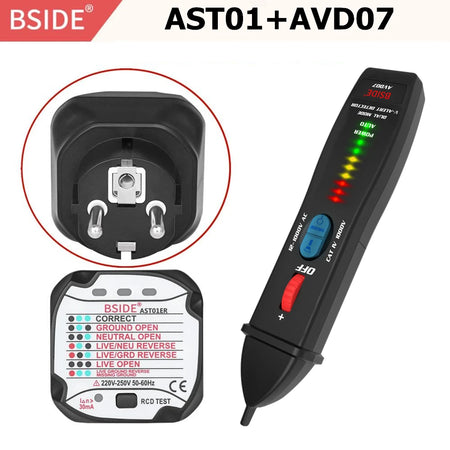 BSIDE AST01ER Socket Tester &ndash; EU Plug Voltage Detector AST01ER-AVD07 / CHINA