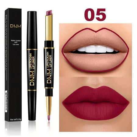 Double-ended Waterproof Lipstick &amp; Liner - High Pigment for Lasting Colour 05