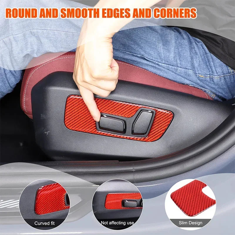 Copertura Pannello Interruttore Sedile Anteriore in Fibra di Carbonio Morbida BMW G60