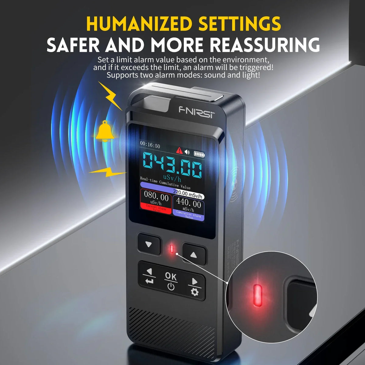 FNIRSI NEW GC-02 Geiger Counter &ndash; Precise Nuclear Radiation Detection