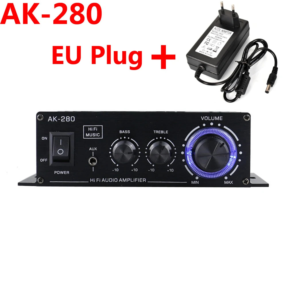 Woopker 2.0 HIFI Bluetooth Amplifier for Home &amp; Car Audio AK-280 With EU Plug