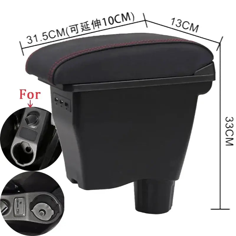 Center Console Armrest With PU Leather For Smart Fortwo Forfour 453 by InterCyprus Trading Ltd