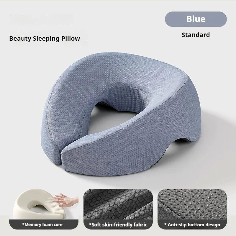 Ergonomic Face Down Pillow with Breathable Memory Foam for Salon &amp; Home Blue / 26x24x10cm