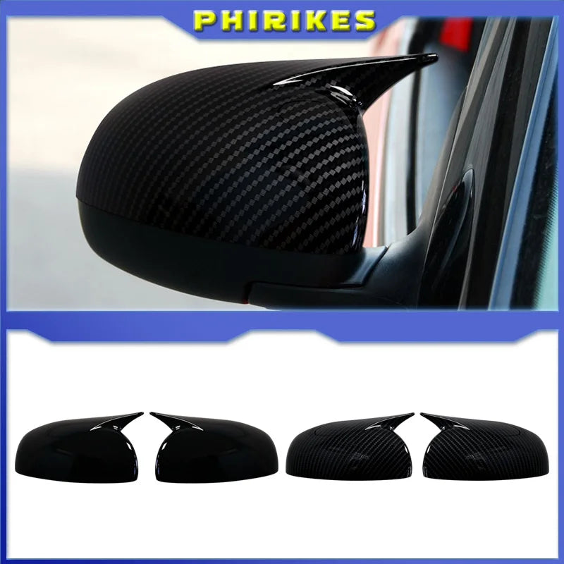 Tampas de Espelho Preto Brilhante para Skoda Fabia 2008 2014