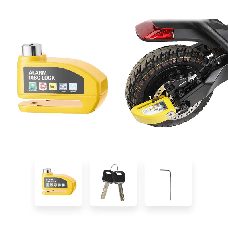 Electric Scooter Alarm Disc Lock &ndash; Waterproof Anti-Theft Security Yellow Alarm Lock