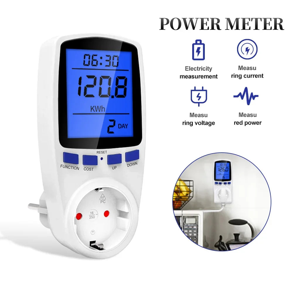AC Digital Power Meter Wattmeter - Energy Usage Monitor