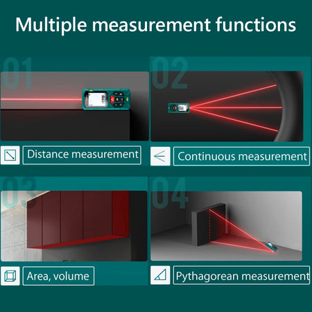 INKERSI High Precision Laser Distance Meter - 40M/70M/120M Measurement Tools