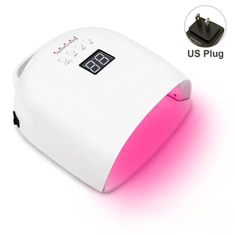 86W Manicure Lamp Cordless UV LED Nail Dryer &ndash; LCD Timer White US Plug