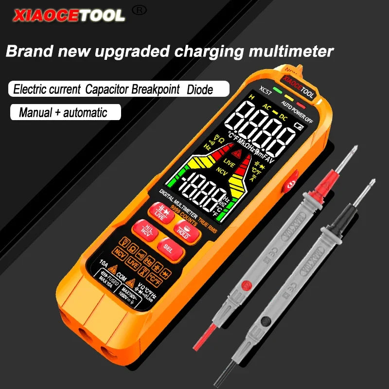 Multimetro Digitale Colorato Amperometro 750V 10000 USB DC AC