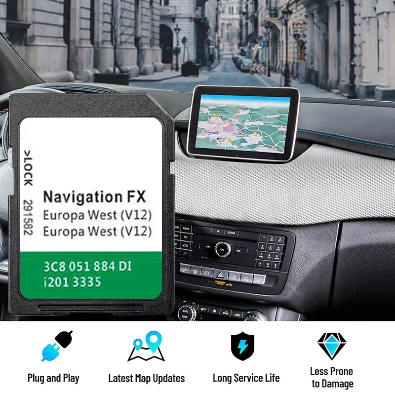 Actualización del mapa Europa V12 para navegación en tarjeta SD para VW RNS 310
