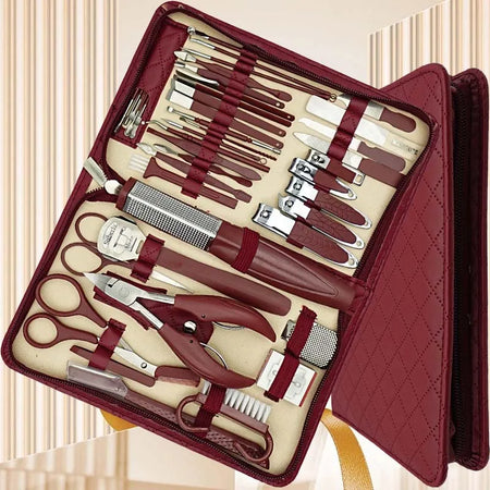 Manicure Stainless Steel 42Pc Travel Kit &ndash; Diamond Zipper