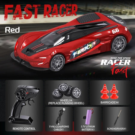 High Speed RC Drift Vehicle &ndash; 4WD Racing Car Gift For Boys Red