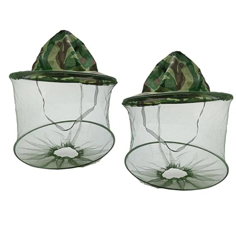 Camouflage Beekeeping Protective Hat &ndash; Mesh Face Shield