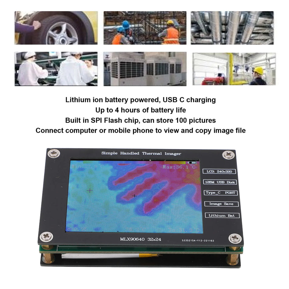 Digital Infrared Thermal Imager Digital Handheld Portable Multifunctional 2.8in LCD Screen Default Title