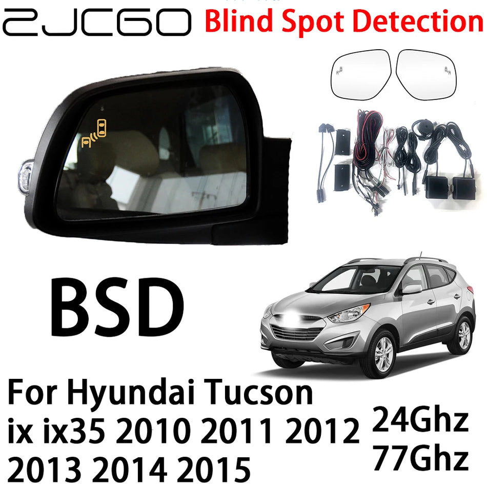Aklojo taško aptikimo radarų įspėjimo sistema Hyundai Tucson IX35 2010-2015 su dvigubais 24 ir 72 GHz mmWave radarais