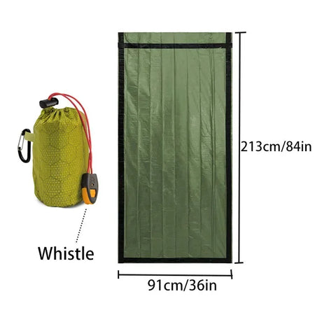 1 PC Emergency Survival Sleeping Bag - Waterproof Lightweight Portable Thermal Sack For Camping Hiking Outdoor Adventures A with Whistle