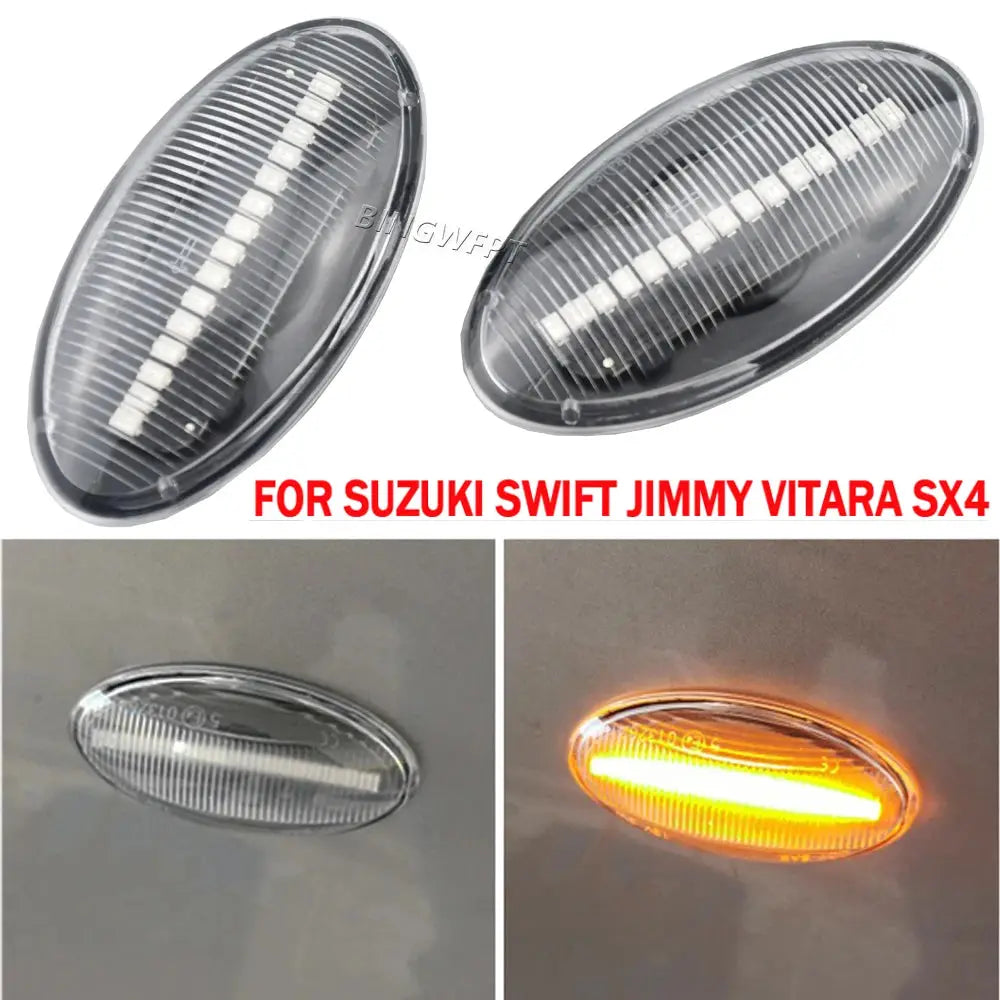 2X For Suzuki Swift Jimmy Vitara SX4 Alto Side Marker Turn Signal Light LED Dynamic Sequential Blinker Light Amber Indicator by InterCyprus Trading Ltd