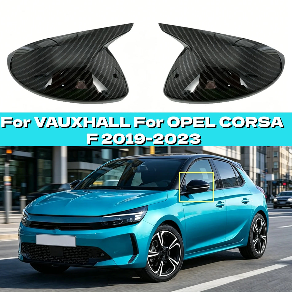 Calotta per specchietto laterale effetto carbonio per Opel Vauxhall Corsa F 2019-2023