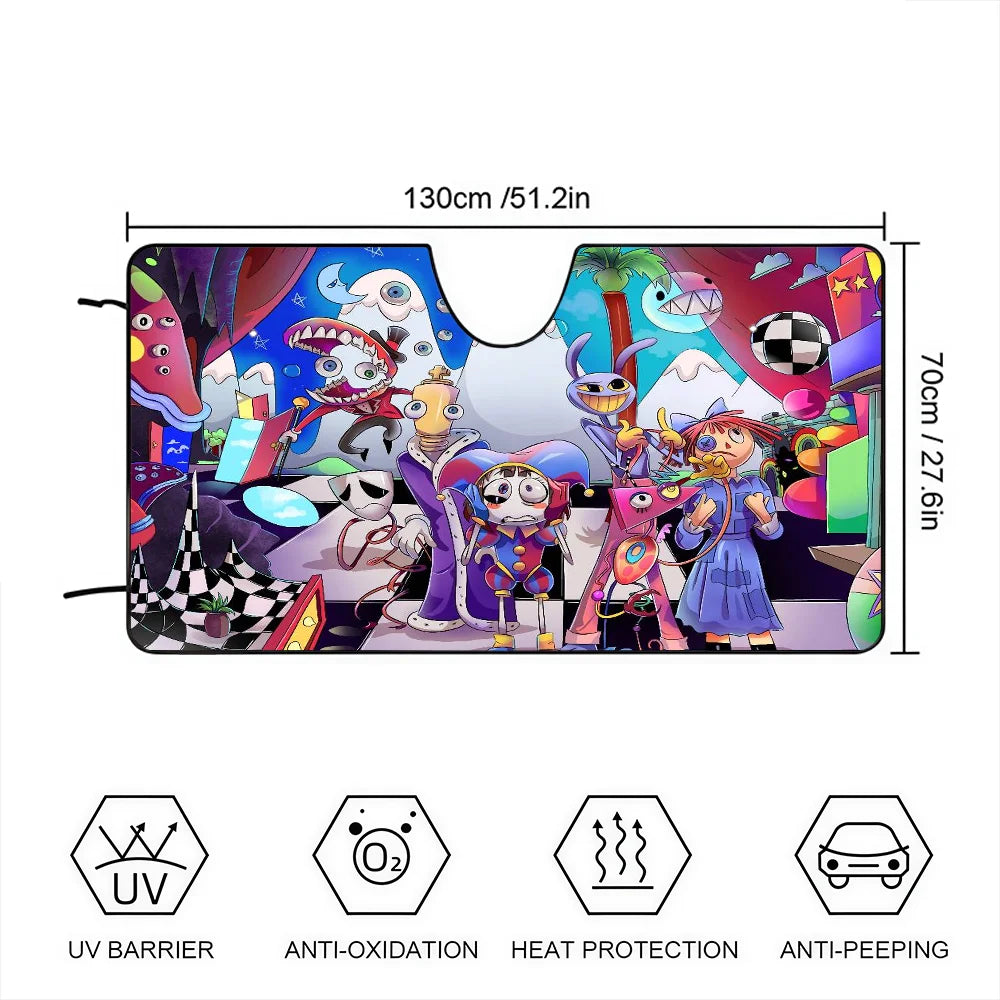 Funny D-Digital-Circus Colourful Car SunShade - UV Protection Windshield Cover z5