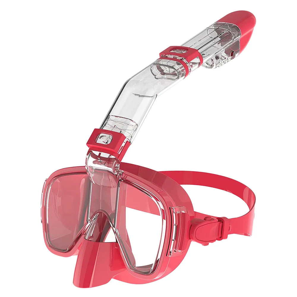 Underwater Snorkeling Half Face Mask Set - Fogless View Pink / S/M