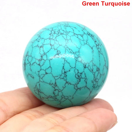 40mm Natural Stones Ball Reiki Crystal Sphere &ndash; Chakra Gems Green Turquoise / 1PC