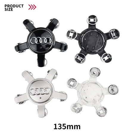 4PCS 135mm Audi Wheel Center Hub Caps Badges 8R0601165 4F0601165N for A1 A3 A4 A5 A6 A7 Q3 Q5 Q7 TT B5 B6 B7 8P 8V