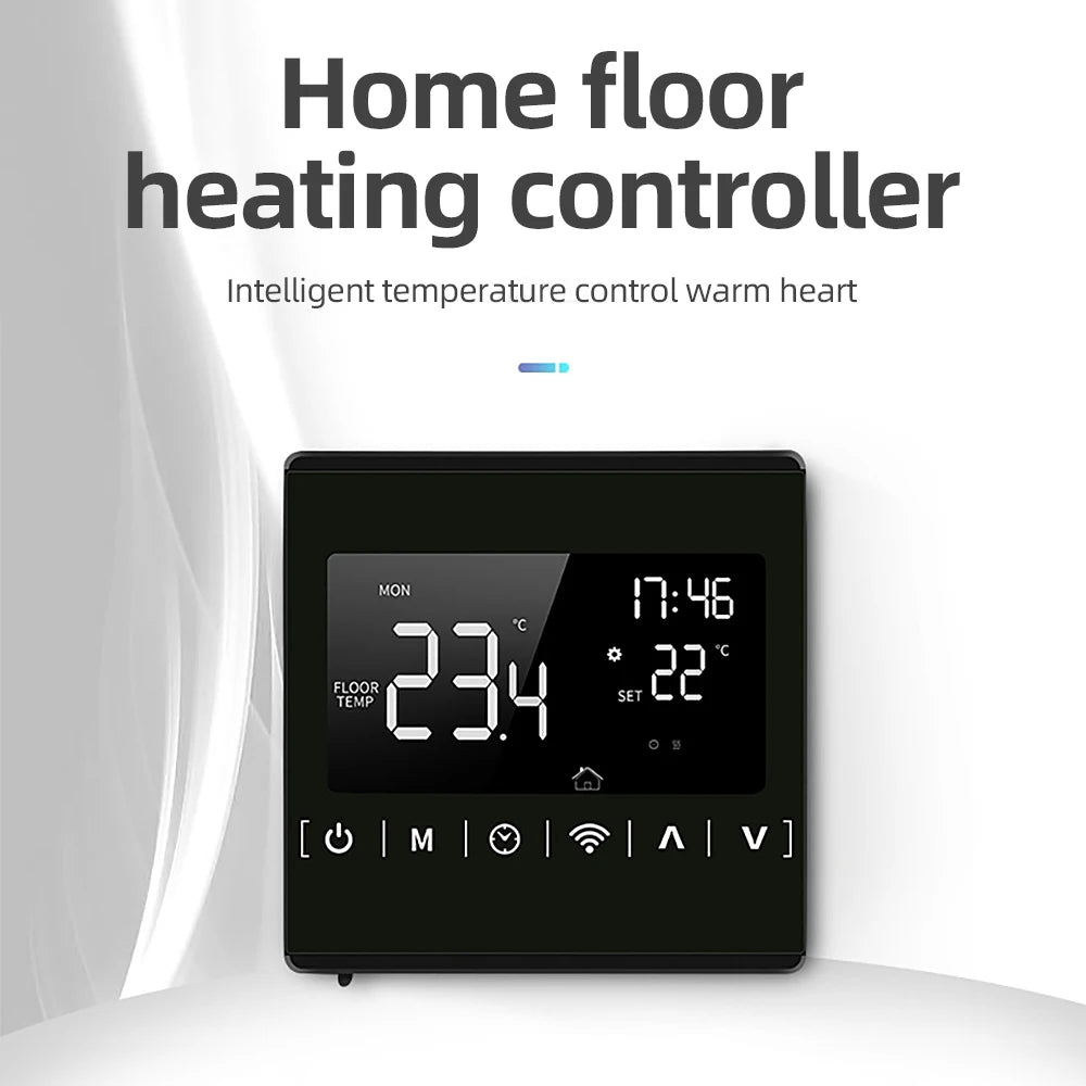 Wireless Heating Controller Smart WiFi Home Floor Heating Controller LED Touch Screen Digital ...