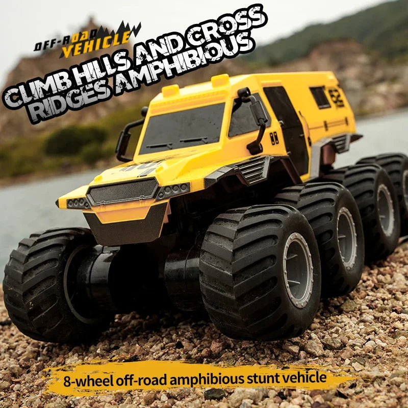 8x8 RC Car 8WD Off-road Amphibious Stunt Vehicle - Waterproof Racing Truck